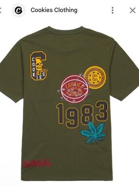 NWT Cookies Clothing Livewire Pocket SS Knit Heat Transfer and Puff Print Detail